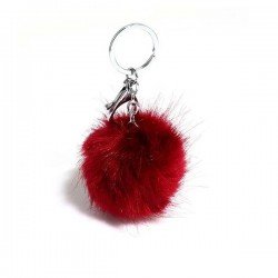 LS Bags Burgundy Fluffy POM POM AGC1013