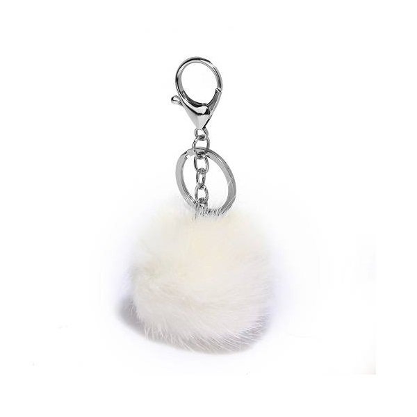 LS Bags White Fluffy POM POM AGC1013