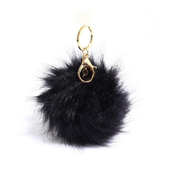LS Bags Black Fluffy POM POM AGC1016