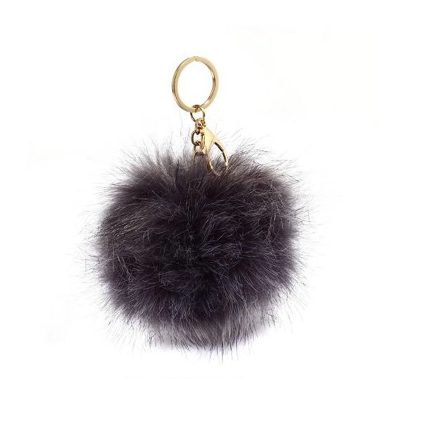LS Bags Grey Fluffy POM POM AGC1016
