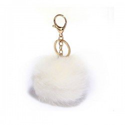 LS Bags White Fluffy POM POM AGC1016