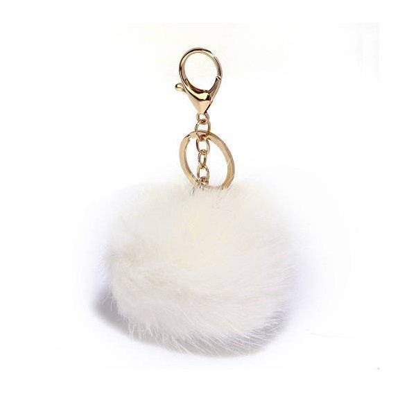 LS Bags White Fluffy POM POM AGC1016