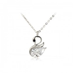 Silver Necklace/Κολιέ Crystal Swan