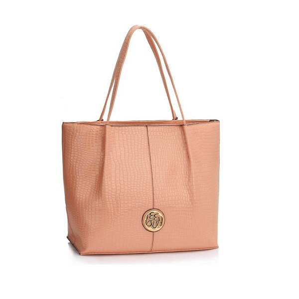 Ls Bags Nude-Snake Effect Tσάντα Ώμου (LS00454)