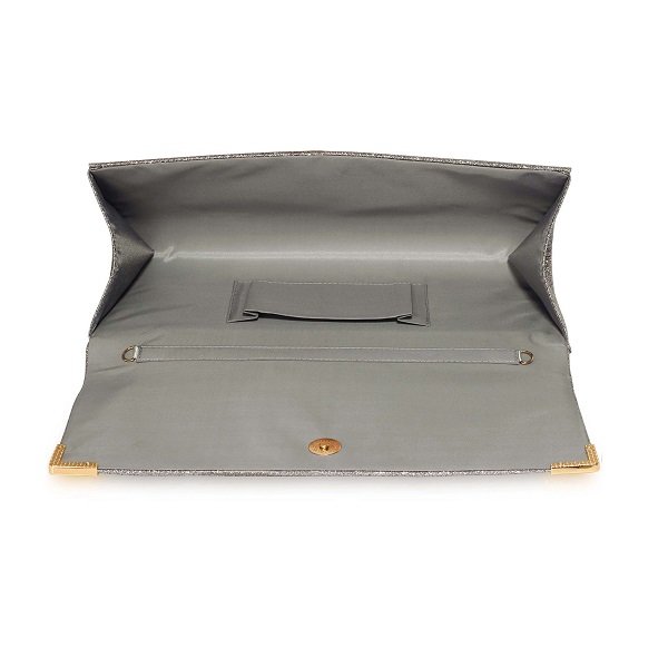 LS Bags Grey Glitter Clutch bag (LSE00235)