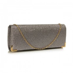 LS Bags Grey Glitter Clutch bag (LSE00235)