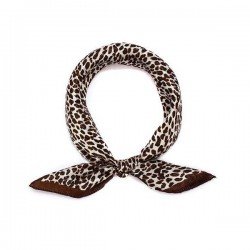 LS Brown Animal Print Φουλάρι LSSC002