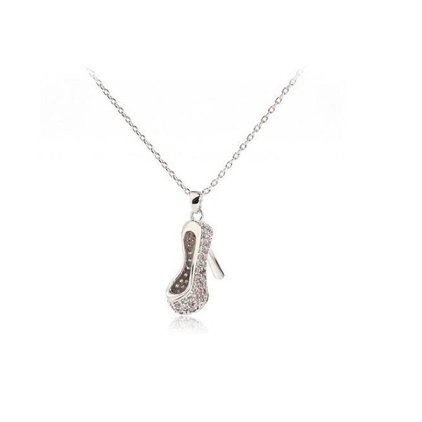 Silver Necklace/Κολιέ Crystal Shoe